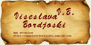 Višeslava Borđoški vizit kartica